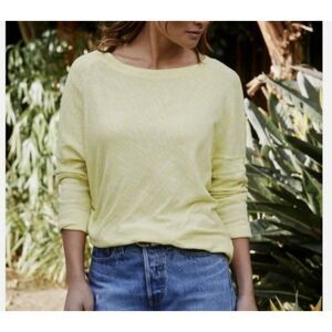 Anthropologie Damiana Dolman Sleeve Slouchy Pullover Top Small S Yellow Green